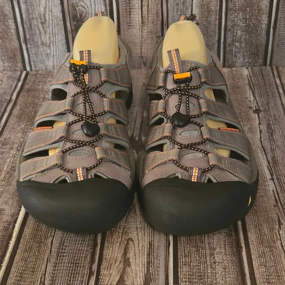 11.5 Mens Keen Newport H2 Grey Orange Waterproof Hiking Sport Sandals VGUC!